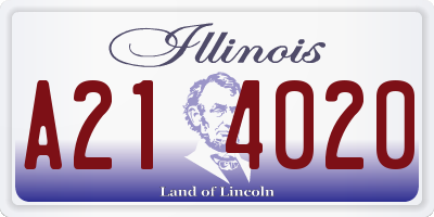 IL license plate A214020