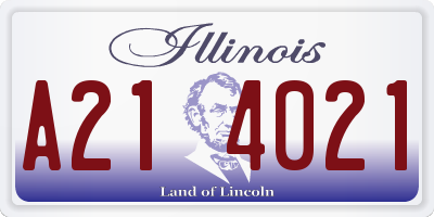 IL license plate A214021