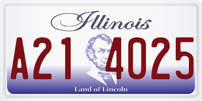 IL license plate A214025