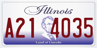 IL license plate A214035