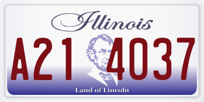 IL license plate A214037