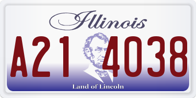 IL license plate A214038