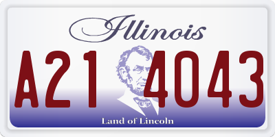 IL license plate A214043