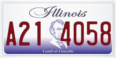 IL license plate A214058