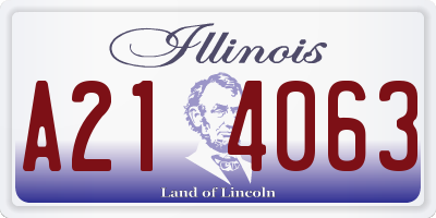IL license plate A214063
