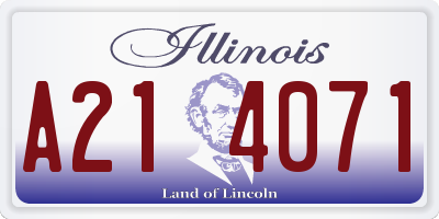 IL license plate A214071