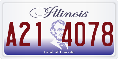 IL license plate A214078