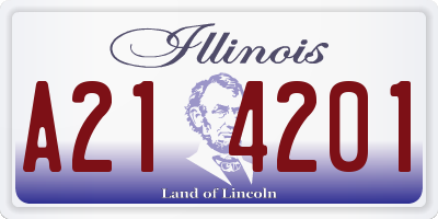 IL license plate A214201