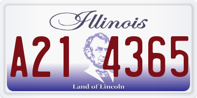 IL license plate A214365