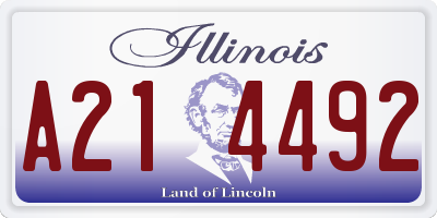 IL license plate A214492