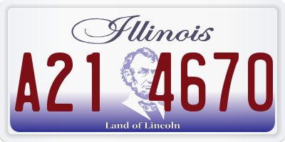 IL license plate A214670