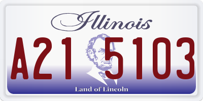 IL license plate A215103