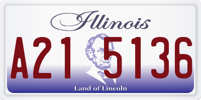 IL license plate A215136