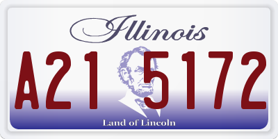 IL license plate A215172