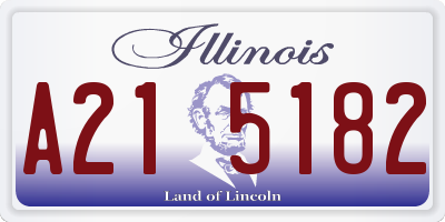 IL license plate A215182