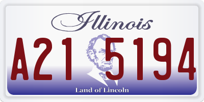IL license plate A215194