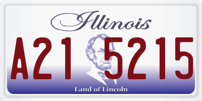IL license plate A215215