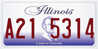 IL license plate A215314