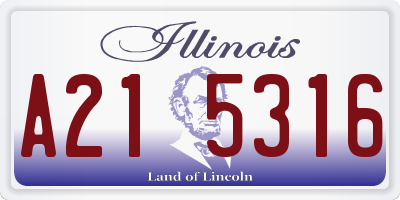 IL license plate A215316