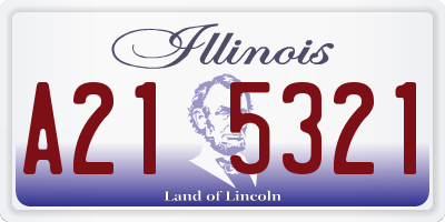 IL license plate A215321
