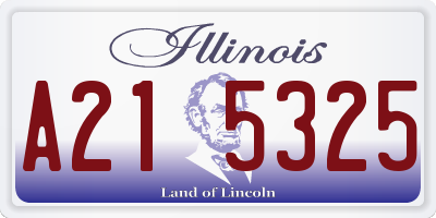 IL license plate A215325