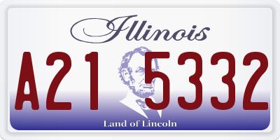 IL license plate A215332