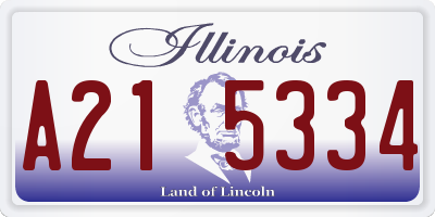 IL license plate A215334