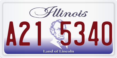 IL license plate A215340