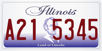 IL license plate A215345