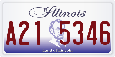 IL license plate A215346