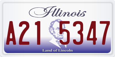IL license plate A215347