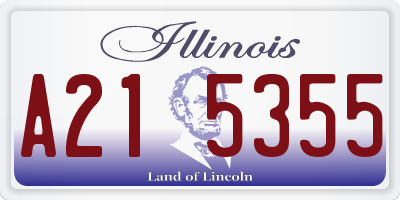 IL license plate A215355