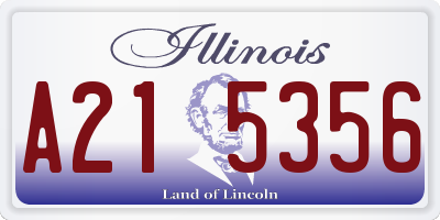 IL license plate A215356