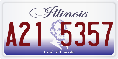 IL license plate A215357