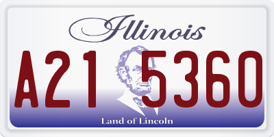 IL license plate A215360