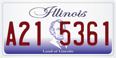 IL license plate A215361
