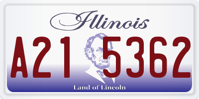 IL license plate A215362