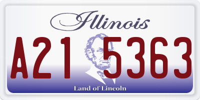 IL license plate A215363
