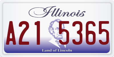 IL license plate A215365