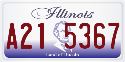 IL license plate A215367