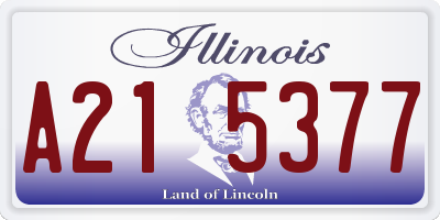 IL license plate A215377