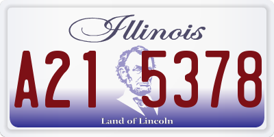 IL license plate A215378