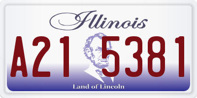 IL license plate A215381