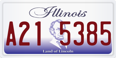 IL license plate A215385