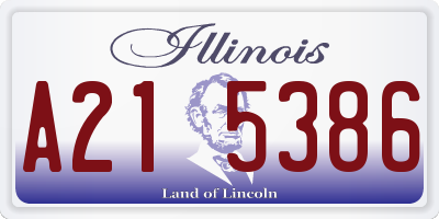 IL license plate A215386