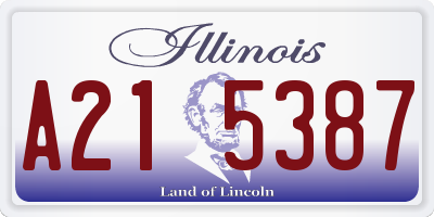 IL license plate A215387