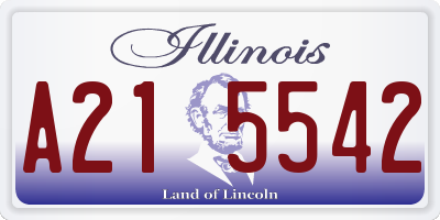 IL license plate A215542