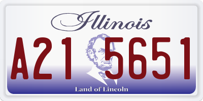 IL license plate A215651