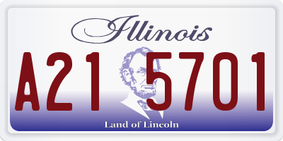 IL license plate A215701