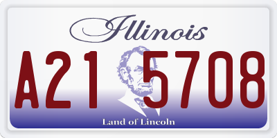 IL license plate A215708